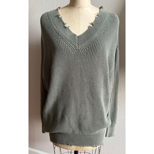 Young Fabulous‎ & Broke Long Green Cotton Sweater S/M EUC